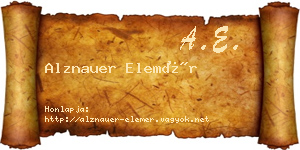 Alznauer Elemér névjegykártya